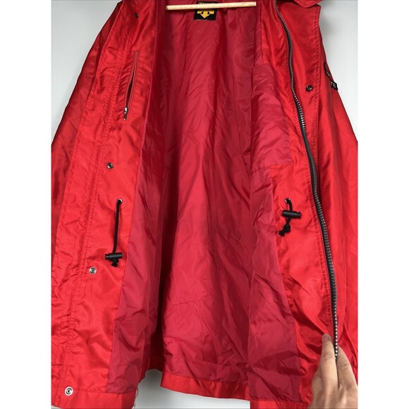 Vintage 90s Descente Oversized Ski Shell Jacket Red Missing Sz Tag Fits XL/2XL - Picture 6 of 16